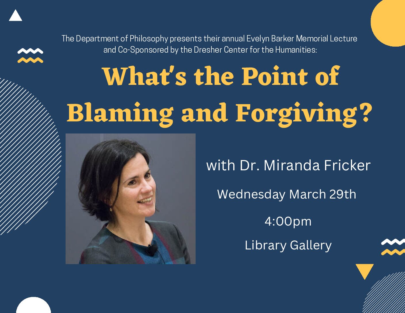 Evelyn Barker Memorial Lecture with Miranda Fricker