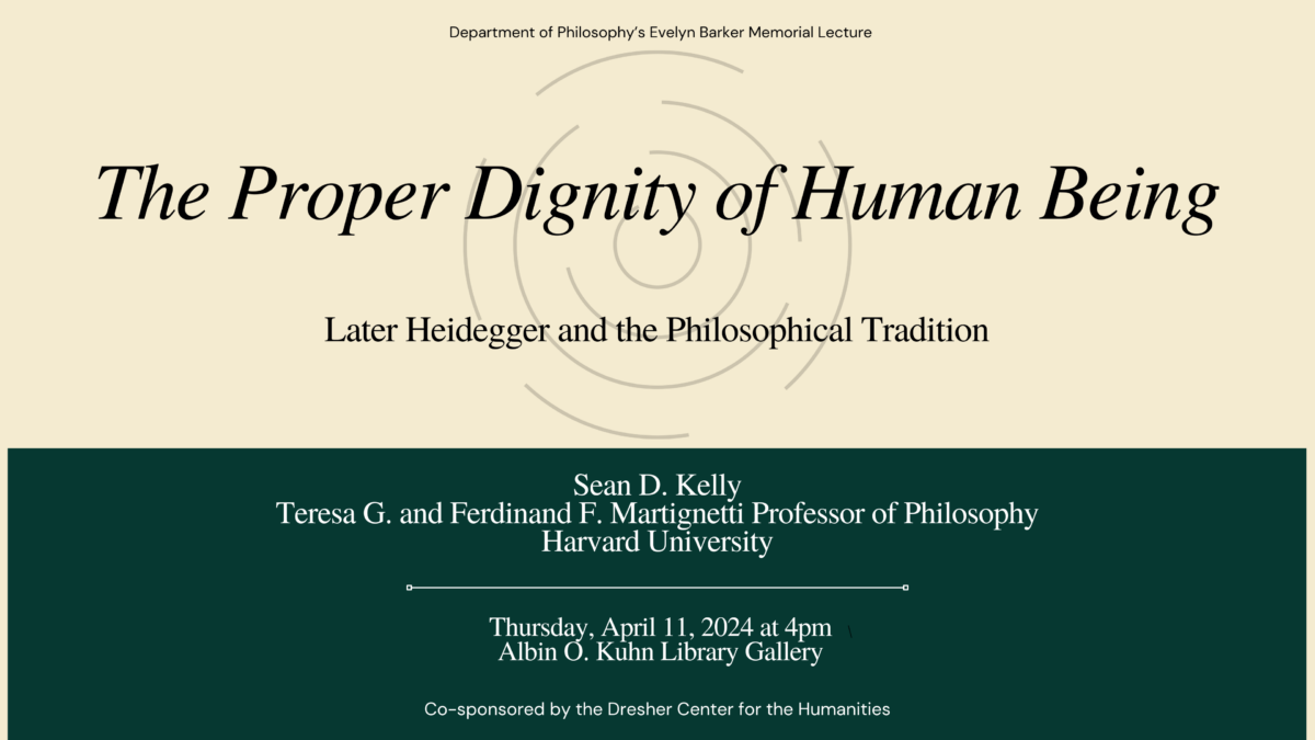 Humanities Forum: Evelyn Barker Lecture with Sean D. Kelly
